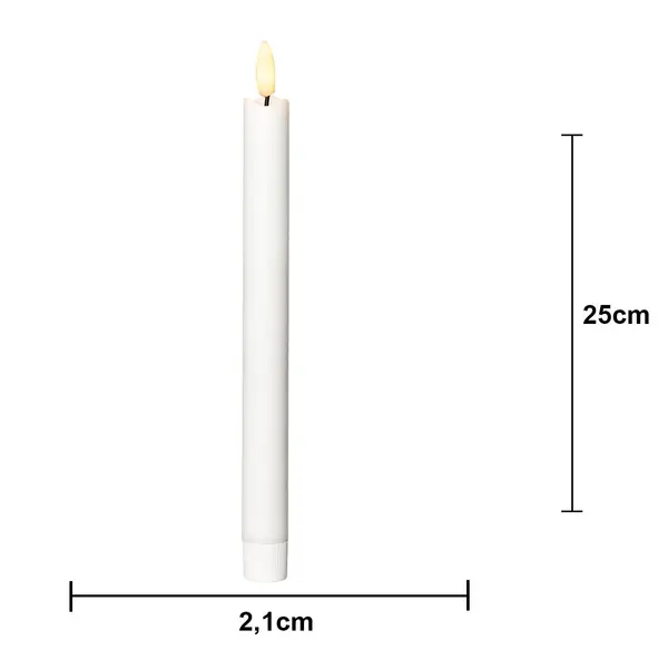 LED Antikljus 2-pack Flamme Rustic Vit 25 cm