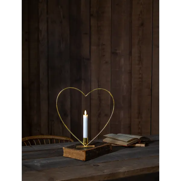 Inomhusdekoration Flamme Heart Mässing bord 28 cm