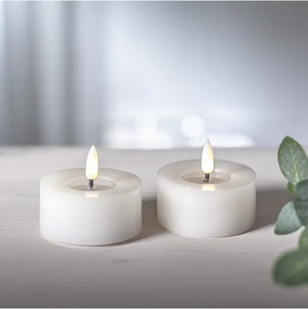 LED Värmeljus 2-pack Flamme Flow Vit 7x5,5 cm