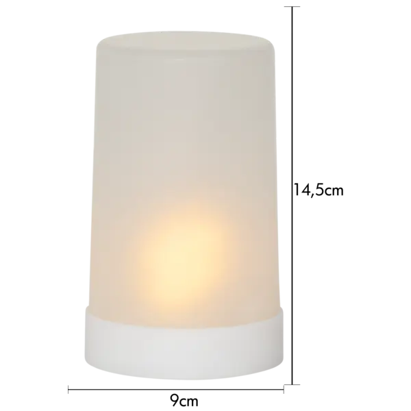 LED Blockljus Flame Candle Vit 9x14,5 cm