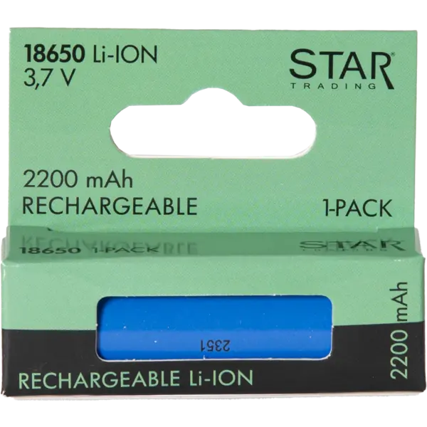 Laddbart batteri 18650 3,7V 2200mAh Li-ion