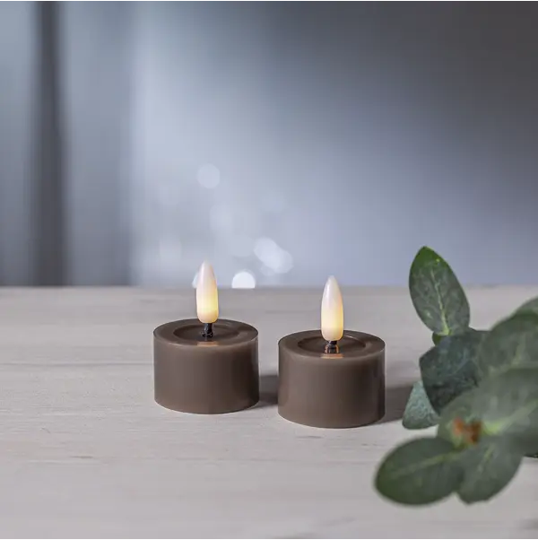 LED Värmeljus 2-pack Flamme Flow Mullvad 4x5 cm