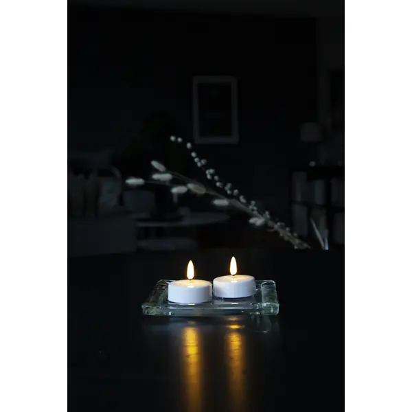 LED Värmeljus 2-pack Flamme Vit 5,8x5,5 cm