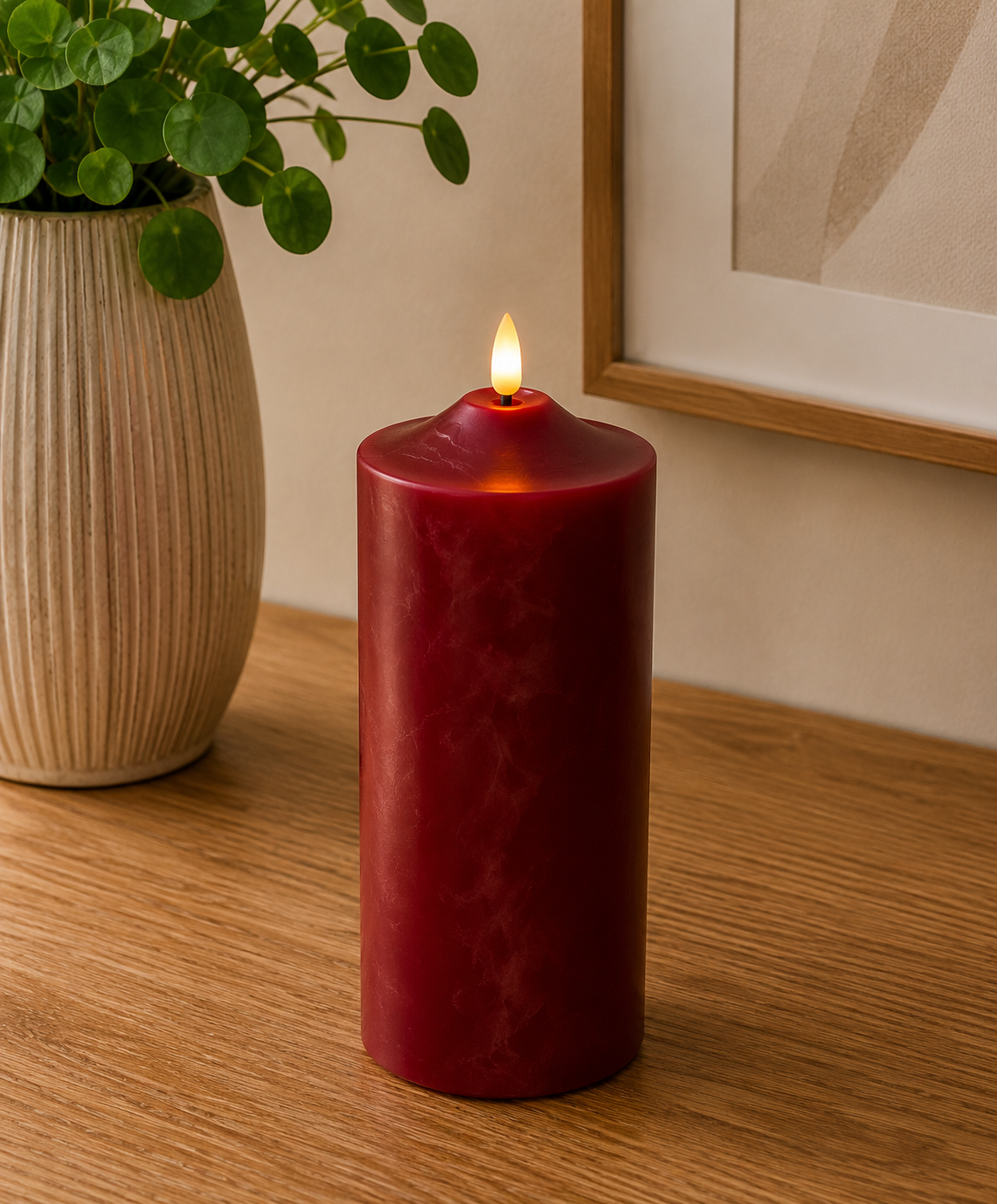 Blockljus LED 'Flamme' Röd H17cm