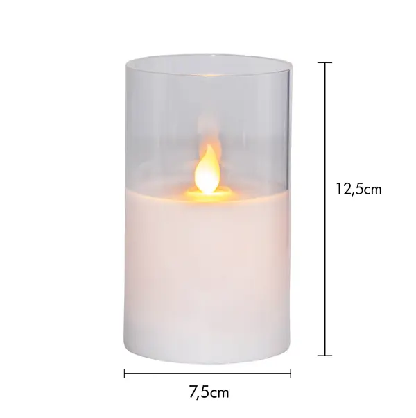 LED Blockljus M-Twinkle Transp. glas 12,5 cm