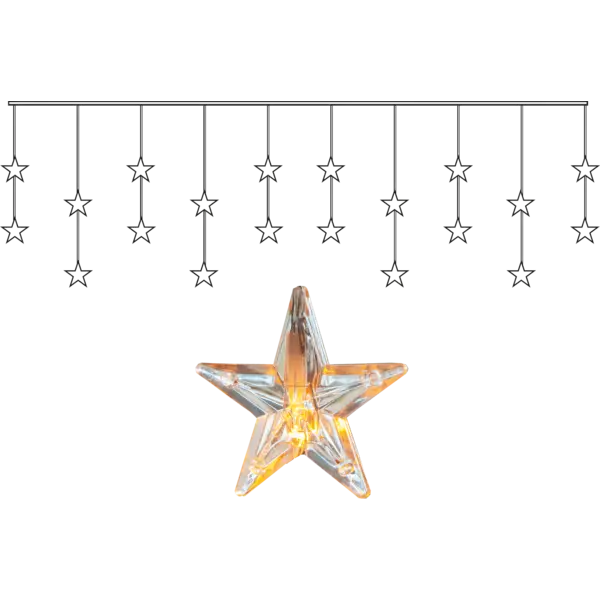 Ljusgardin Star Curtain 180x40cm 20 L