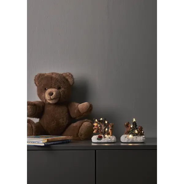 Dekorativt sceneri Tedville Multi björnar 2-pack