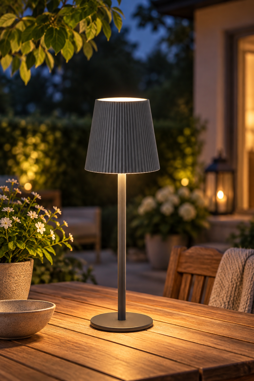 Uppladdningsbar bordslampa – Grå, 36 cm