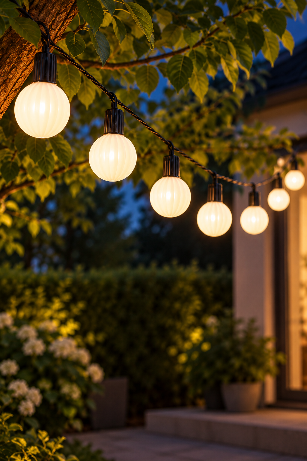 Solcellsdriven partyljusslinga med LED