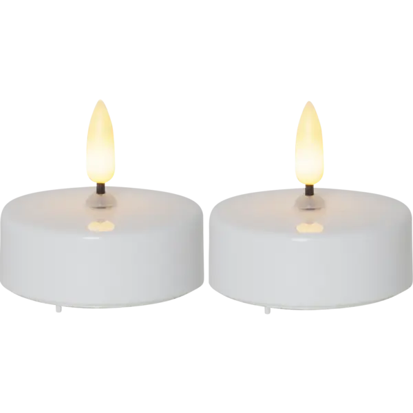 LED Värmeljus 2-pack Flamme Vit 5,8x5,5 cm