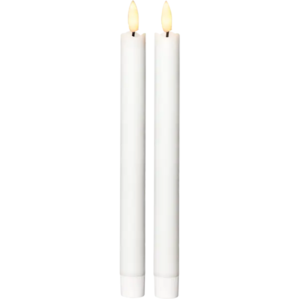 LED Antikljus 2-pack Flamme Rustic Vit 25 cm