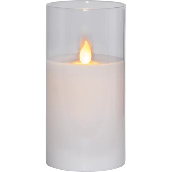 LED Blockljus M-Twinkle Transp. glas 15 cm