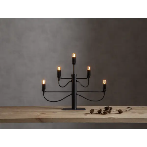 Ljusstake Milano Svart metall 5L