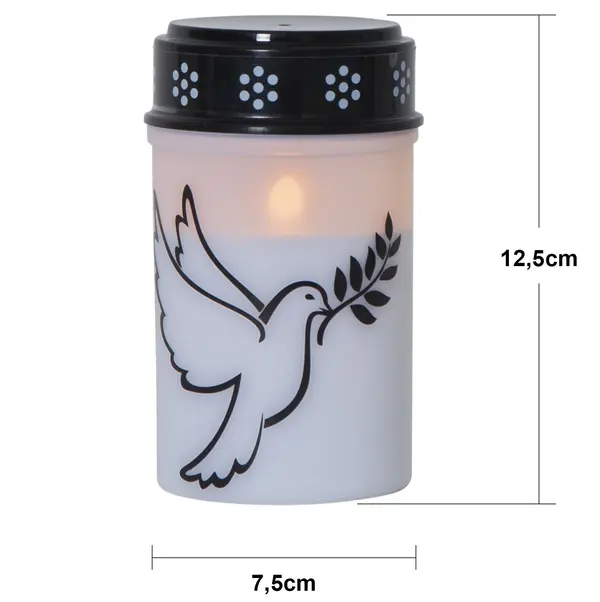 Gravljus med duva LED H12cm