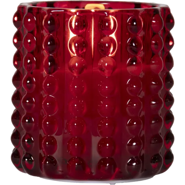 LED Ljus Flamme Dotty Röd glas 9,5 cm