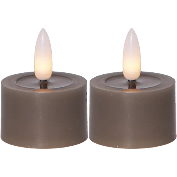 LED Värmeljus 2-pack Flamme Flow Mullvad 4x5 cm