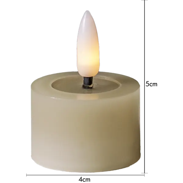 LED Värmeljus 2-pack Flamme Flow Beige 4x5 cm