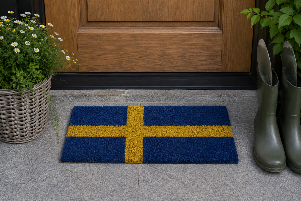 Dörrmatta 'Sveriges Flagga' 23x53cm