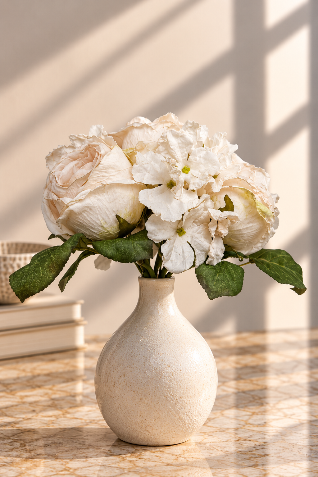 ROSE HYDRANGEA ANTIQUE WHITE