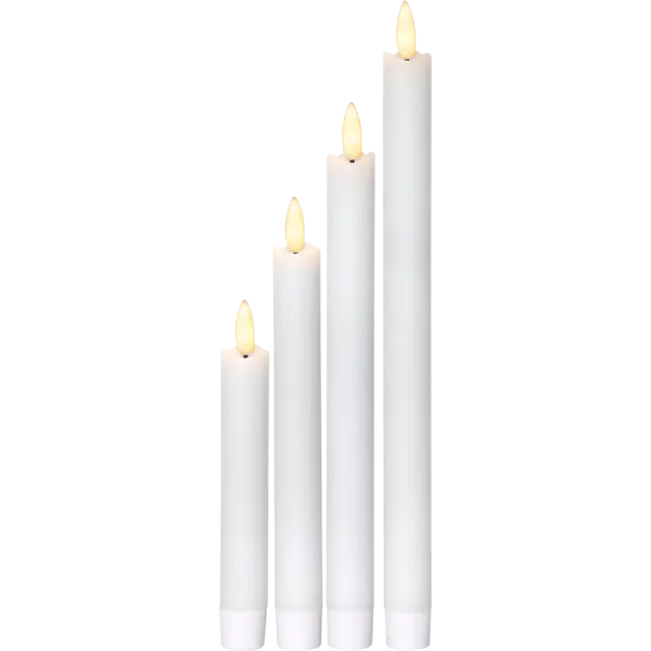 LED Antikljus 4-pack Flamme Rustic Vit 28,5 cm