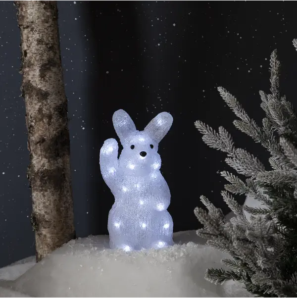Dekorationsfigur Crystalo Vit kanin stående
