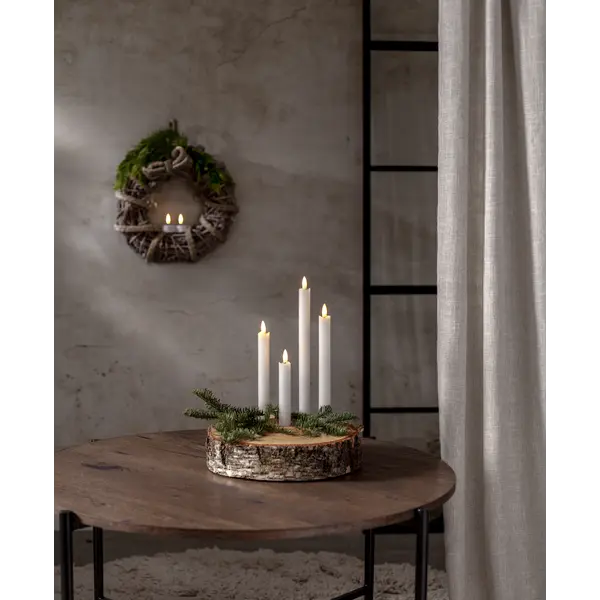 LED Antikljus 4-pack Flamme Rustic Vit 28,5 cm