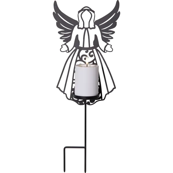 LED Gravljus Flamme Deco Svart 21,5x48 cm