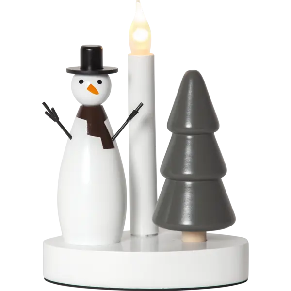 Ljusstake Christmas Joy Vit snögubbe 1L