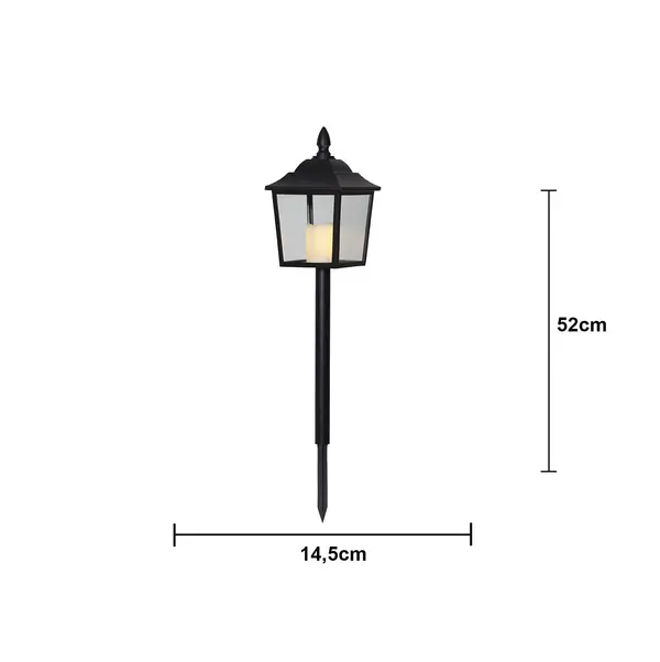LED Gravlykta Flame Svart 14,5x52 cm