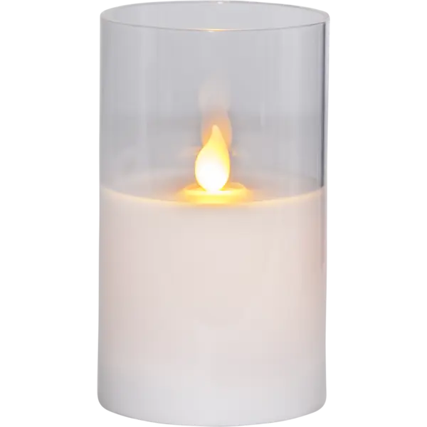 LED Blockljus M-Twinkle Transp. glas 12,5 cm