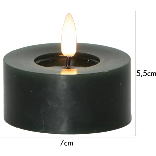 LED Värmeljus 2-pack Flamme Flow Grön 7x5,5 cm