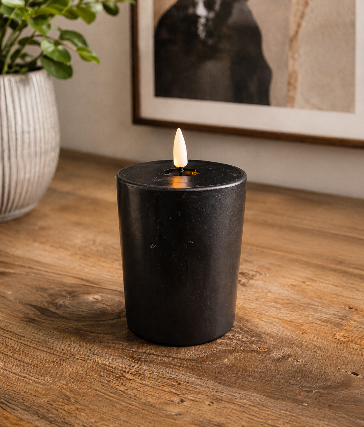 LED Blockljus H12,5cm Svart
