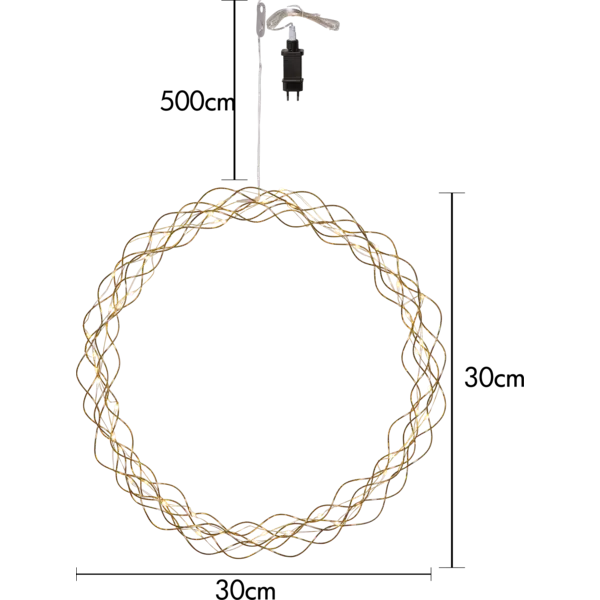 Krans Curly Guld 30cm