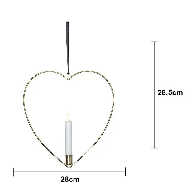 Inomhusdekoration Flamme Heart Mässing hängande 28,5 cm