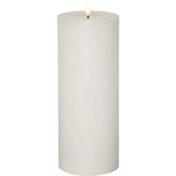 LED Blockljus Flamme Flow Big Vit 10x27,5 cm
