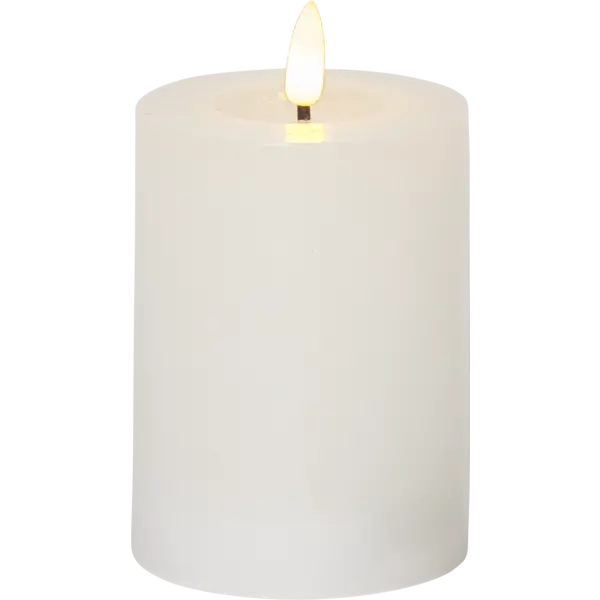 LED Blockljus Flamme Flow Vit 7,5x12,5 cm