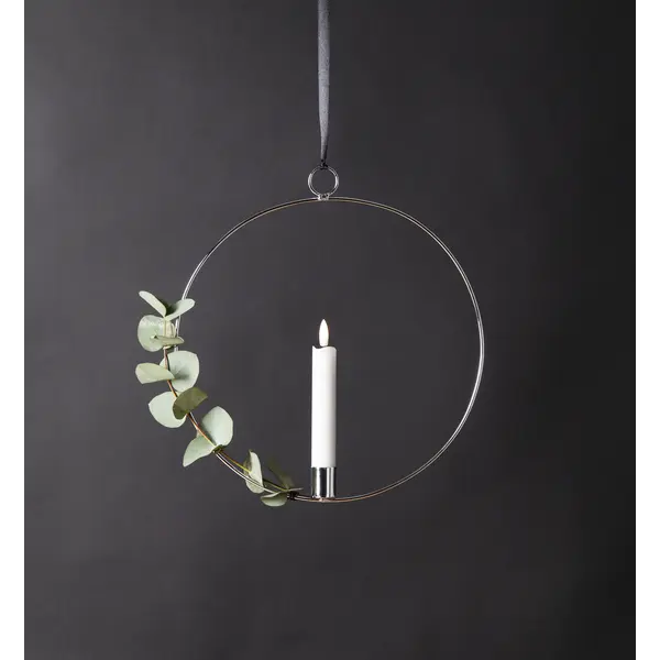 Inomhusdekoration Flamme Ring Silver hängande 30 cm