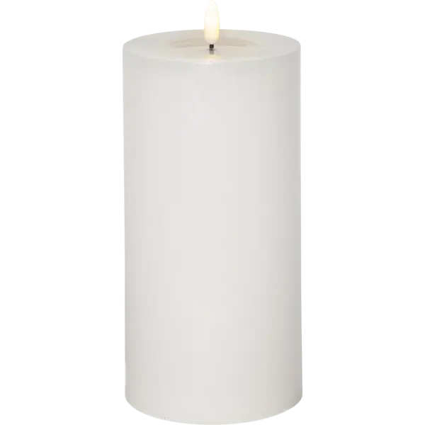 LED Blockljus Flamme Flow Big Vit 10x22,5 cm