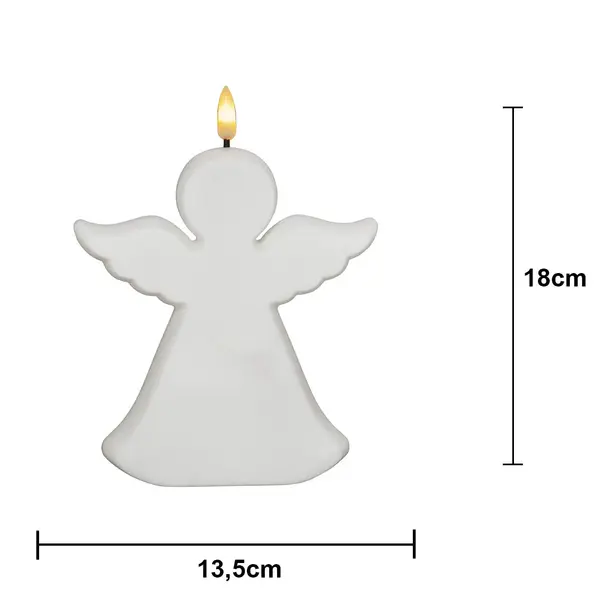 LED Gravljus Flamme Angel Vit 13,5x18 cm