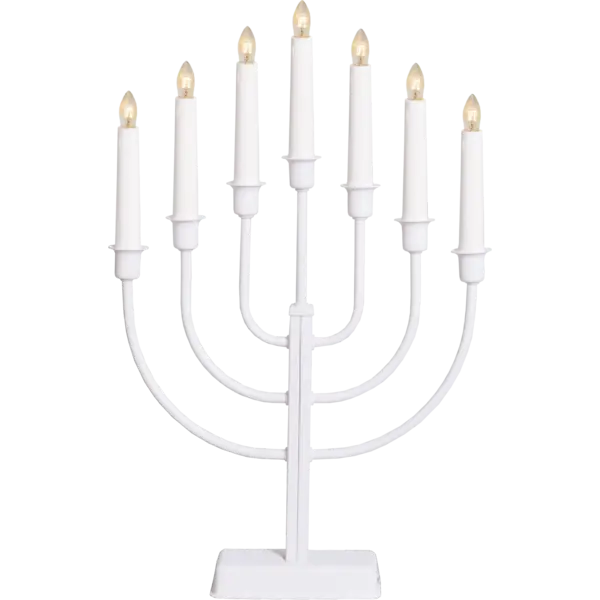 Ljusstake Kristina Vit metall 7L