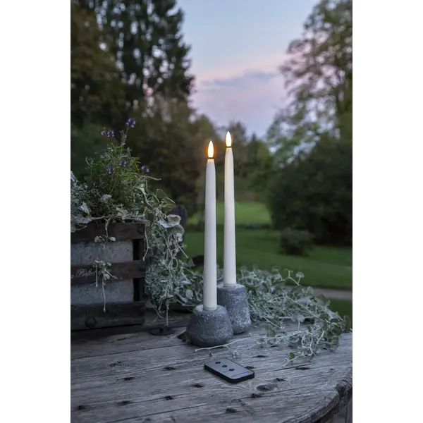 LED Antikljus 2-pack Flamme Slim Outdoor Vit 28 cm