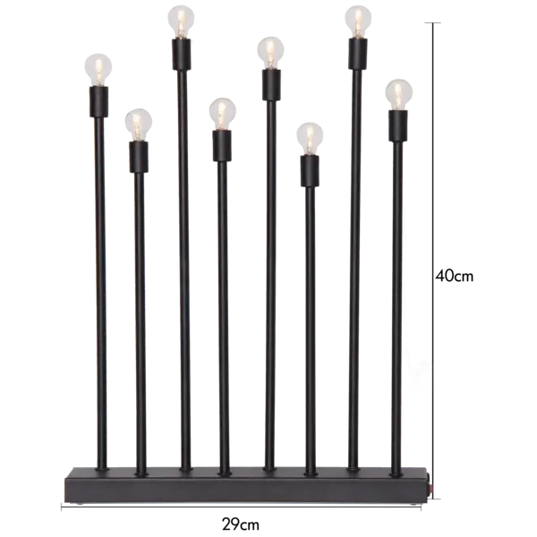 Ljusstake Ladda Svart metall 8L
