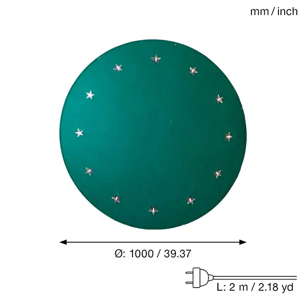 Julgransmatta 'Granne' 100cm Grön