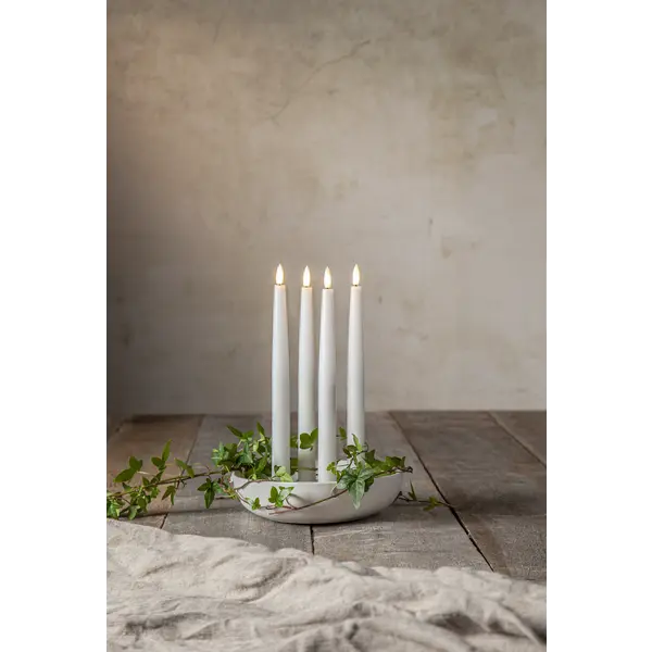 LED Antikljus 4-pack Flamme Slim Vit 28,5 cm