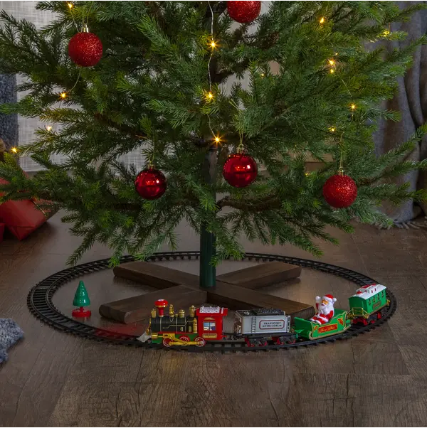 Dekorativt sceneri X-mas Train Multi tågbana