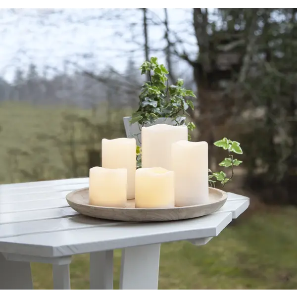 LED Blockljus Paul set of 5 Beige 10x15 cm
