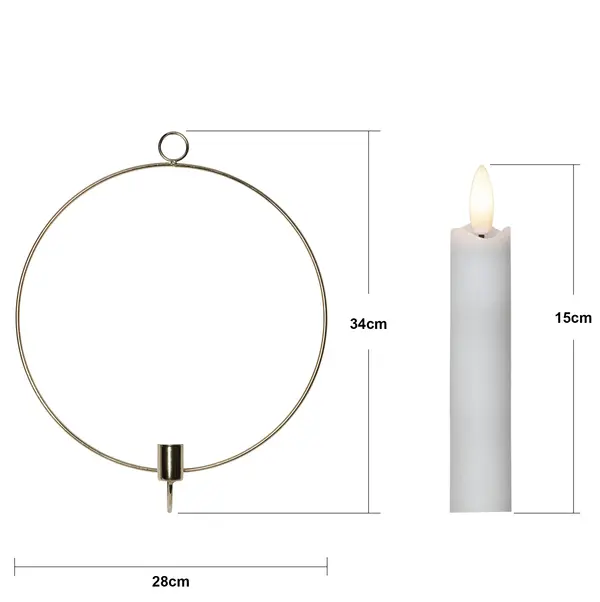 Inomhusdekoration Flamme Ring Mässing vägg 34 cm