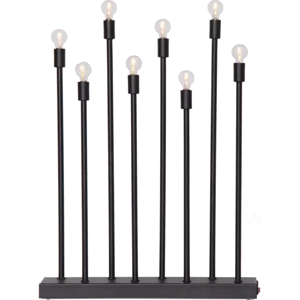 Ljusstake Ladda Svart metall 8L