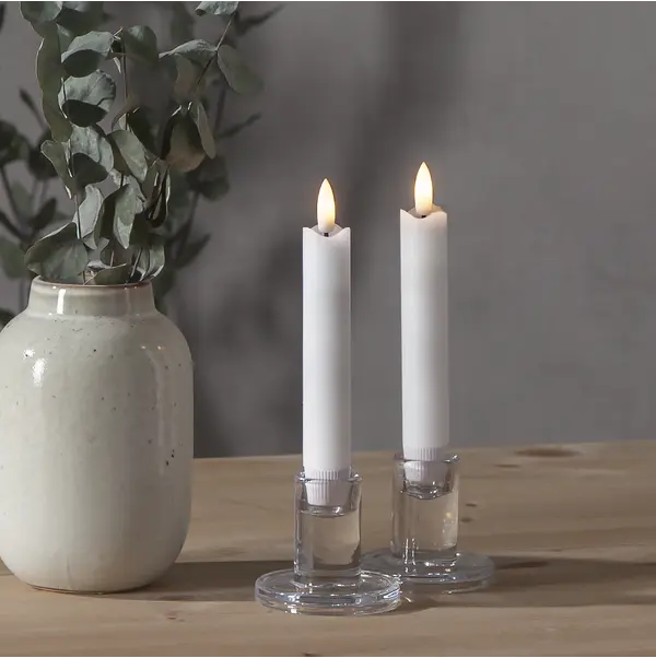 LED Antikljus 2-pack Flamme Rustic Vit 15 cm