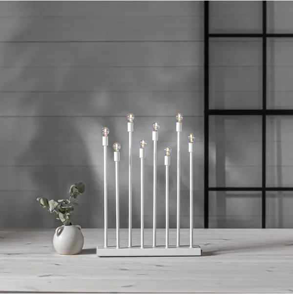 Ljusstake Ladda Vit metall 8L